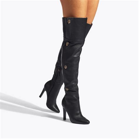 The sole is moulded with multiple KG Kurt Geiger logos. . Kurt geiger over the knee boots